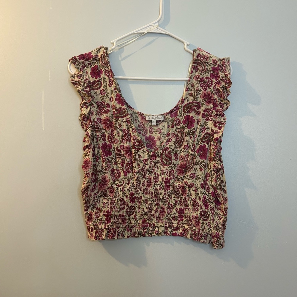 Patrons of Peace Floral Print Women's Top